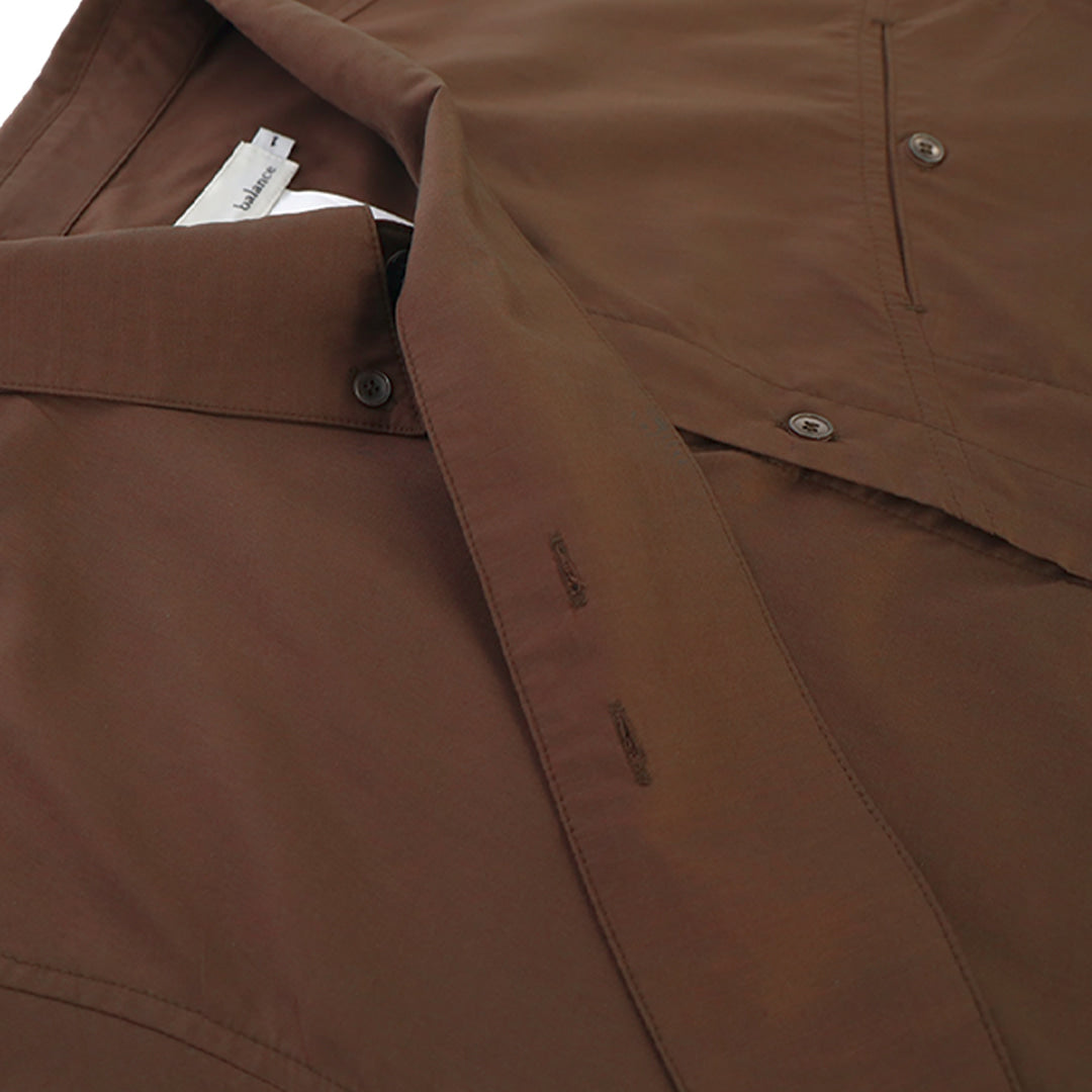 Tail collar shirt_ver balance(brown)