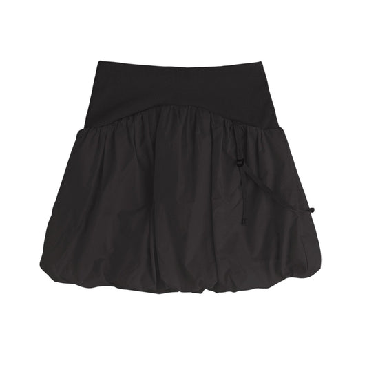 Reversible midi padded skirt black