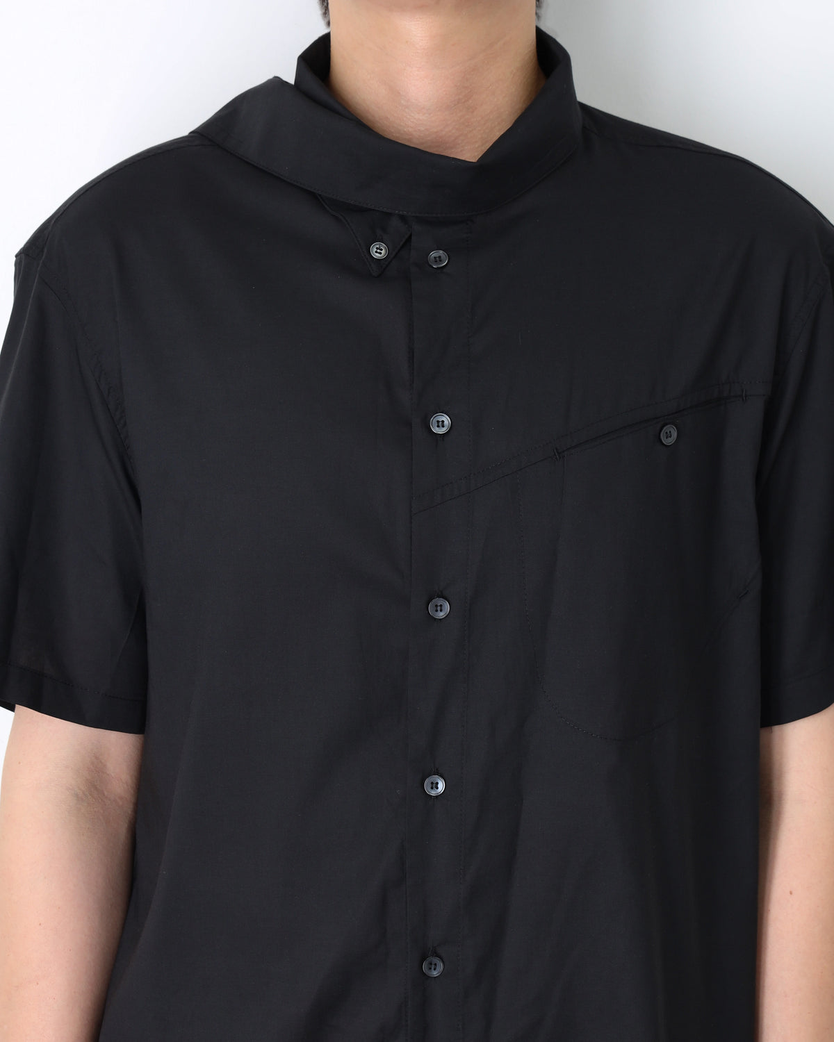 Tail collar shirt_ver balance(black)