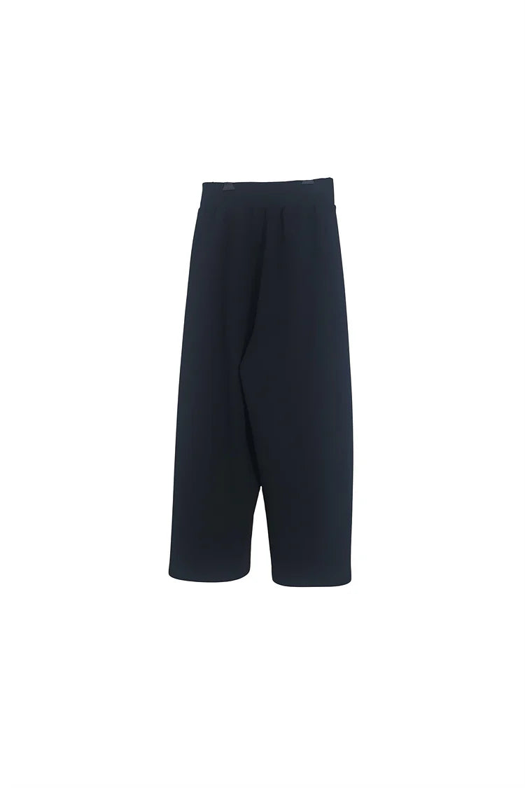 Neoprene wide sweat pants black