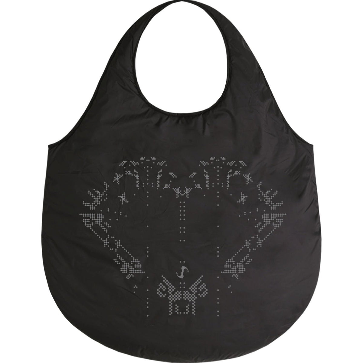 Reversible graphic padded bag black