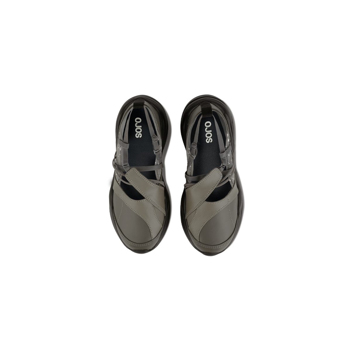 Strap toe sneakers stone brown