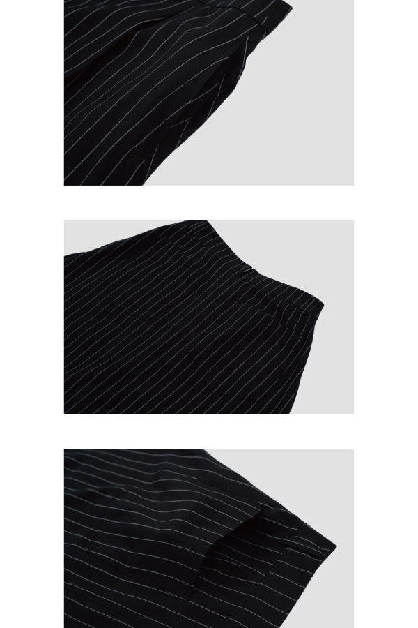 Stripe unbalanced A- line skirt