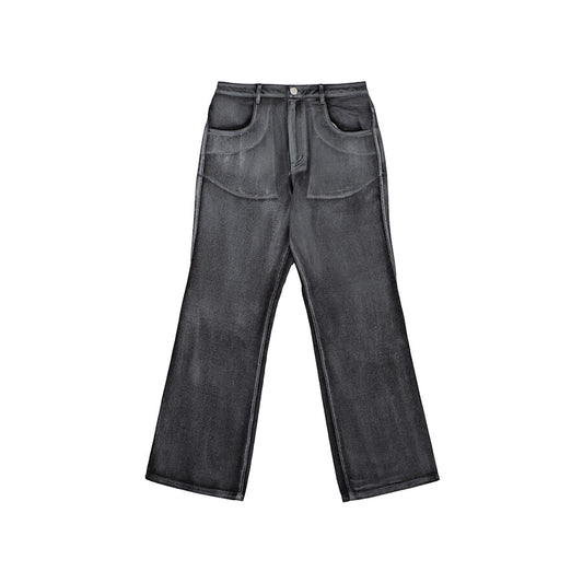 Silver-washed wide pants black