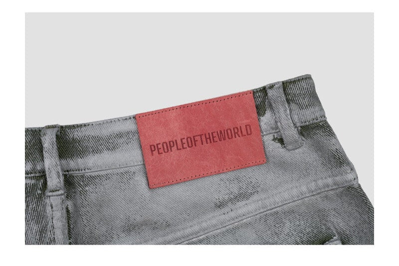 Silver-washed wide pants black