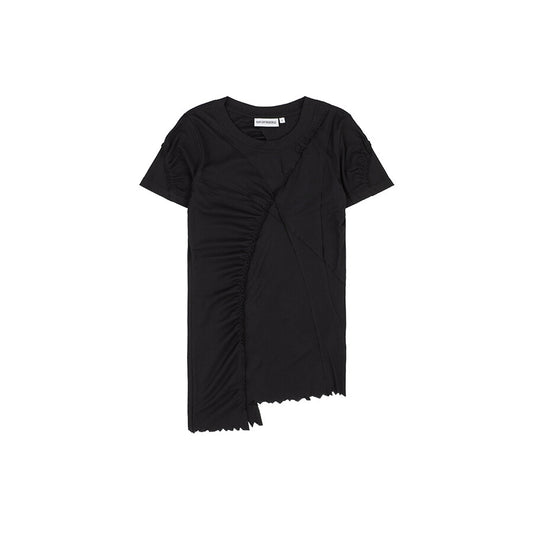 Cut-edge unbalanced slim tee