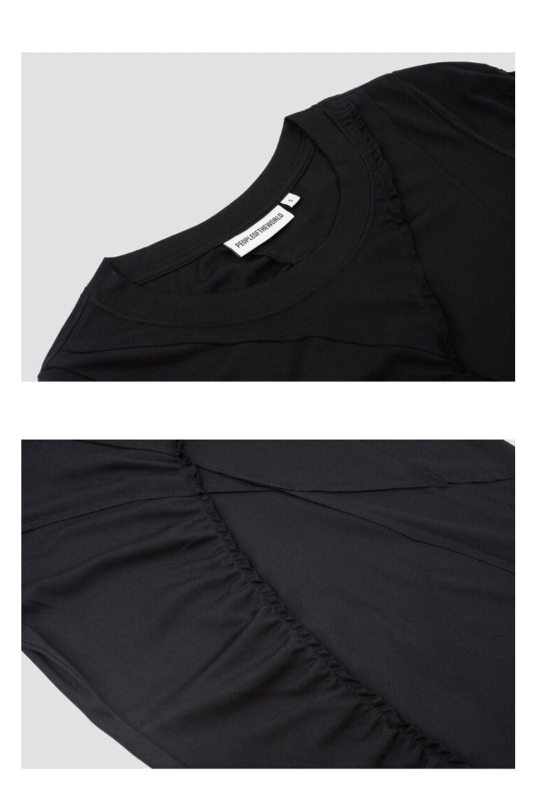 Cut-edge unbalanced slim tee