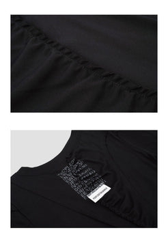 Cut-edge unbalanced slim tee