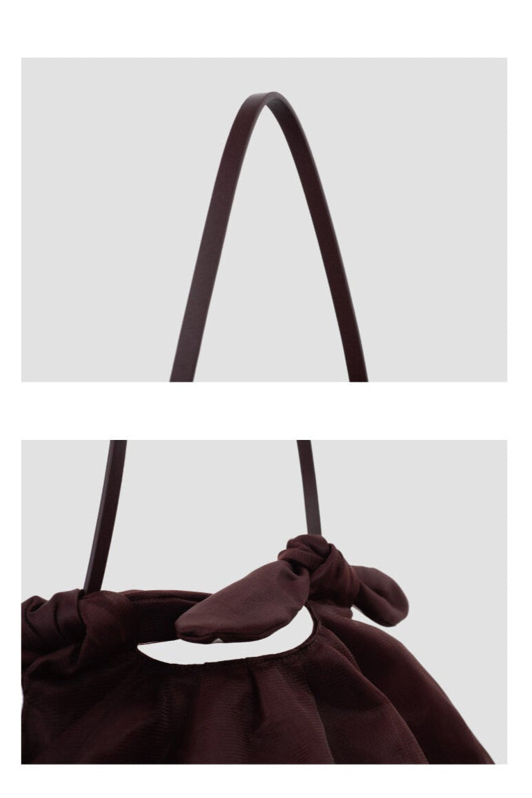 Cloud ribbon shoulder bag black