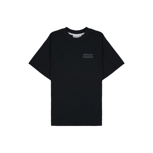 Sketch logo semi-overfit T-shirt black